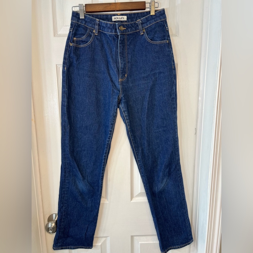 Rollas High‎ Rise Straight Blue Denim Jeans Size 28